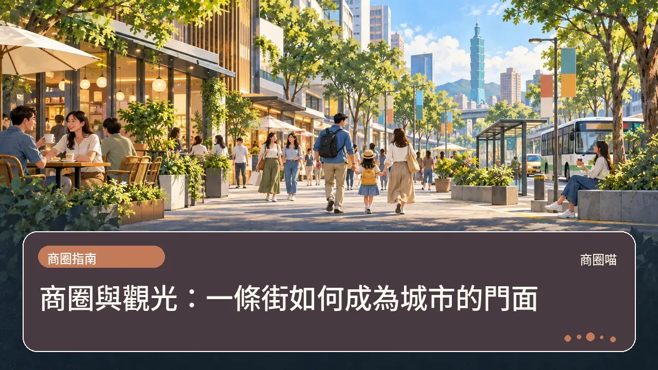 商圈與觀光：一條街如何成為城市的門面主題插畫