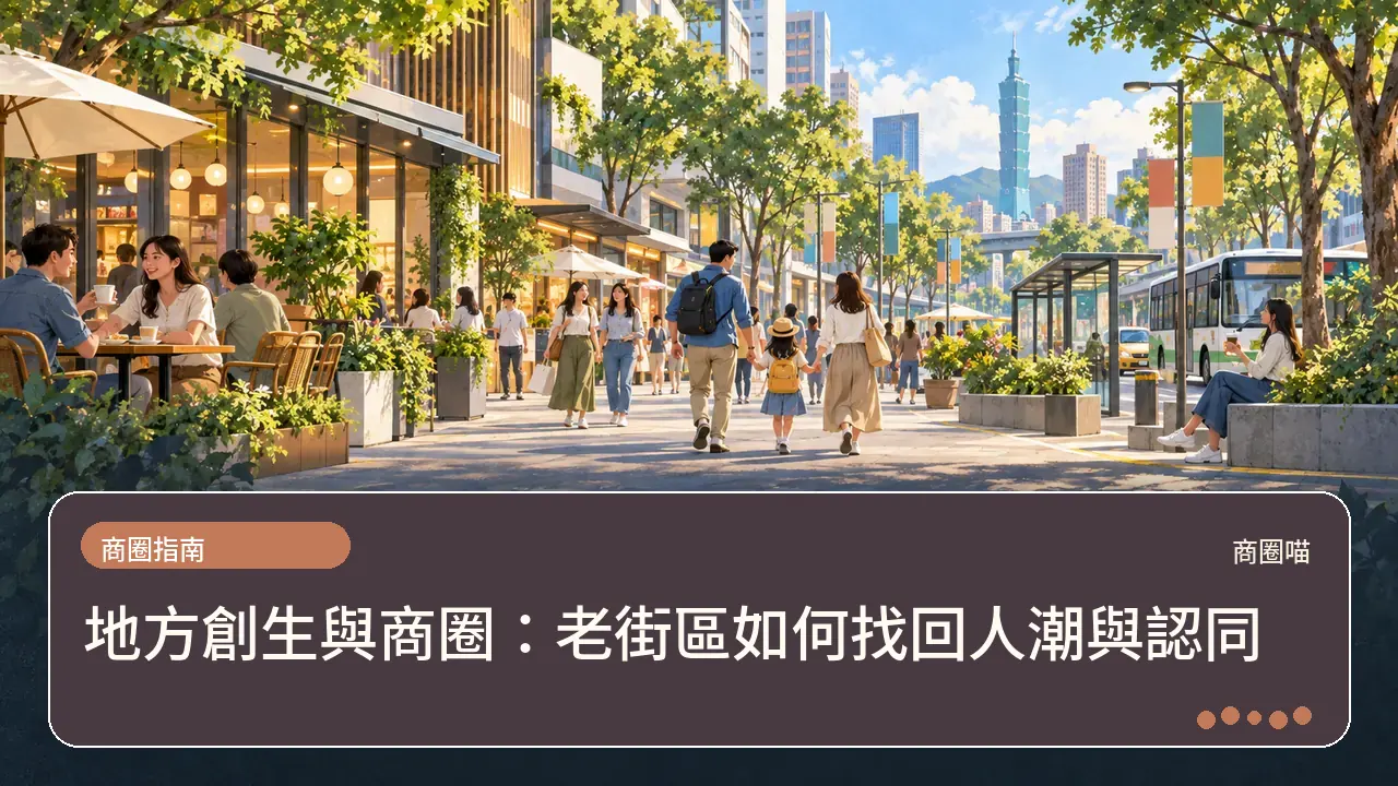 地方創生與商圈:老街區如何找回人潮與認同主題插畫